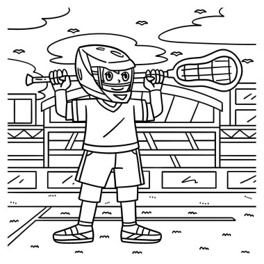 Sopalı bir lakros oyuncusunun sevimli ve komik renkli bir sayfası. Çocuklar için saatlerce boyama eğlencesi sağlıyor. Renklendirmek için, bu sayfa çok kolaydır. Küçük çocuklar ve yeni yürümeye başlayanlar için uygun..