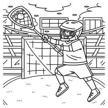 Lakros kalecisi yakalama balosunun sevimli ve komik renkli sayfası. Çocuklar için saatlerce boyama eğlencesi sağlıyor. Renklendirmek için, bu sayfa çok kolaydır. Küçük çocuklar ve yeni yürümeye başlayanlar için uygun..