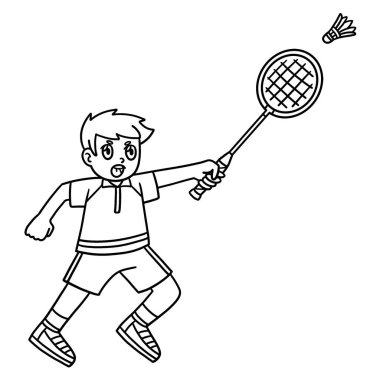Badminton Player Hit Shuttlecock 'un şirin ve komik renkli sayfası. Çocuklar için saatlerce boyama eğlencesi sağlıyor. Renklendirmek için, bu sayfa çok kolaydır. Küçük çocuklar ve yeni yürümeye başlayanlar için uygun..