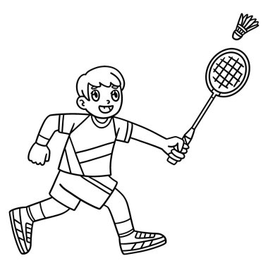 Badminton Player 'ın Shuttlecock' u kovalayan sevimli ve komik renkli bir sayfası. Çocuklar için saatlerce boyama eğlencesi sağlıyor. Renklendirmek için, bu sayfa çok kolaydır. Küçük çocuklar ve yeni yürümeye başlayanlar için uygun..