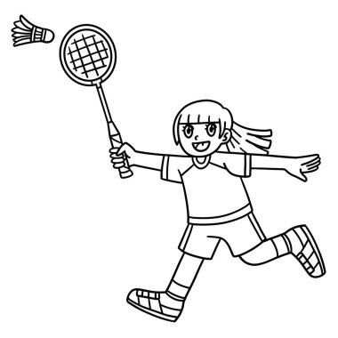 Badminton Player Hit Shuttlecock 'un şirin ve komik renkli sayfası. Çocuklar için saatlerce boyama eğlencesi sağlıyor. Renklendirmek için, bu sayfa çok kolaydır. Küçük çocuklar ve yeni yürümeye başlayanlar için uygun..