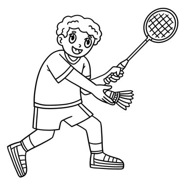 Badminton oyuncusu Shuttlecock 'un şirin ve komik renkli sayfası. Çocuklar için saatlerce boyama eğlencesi sağlıyor. Renklendirmek için, bu sayfa çok kolaydır. Küçük çocuklar ve yeni yürümeye başlayanlar için uygun..