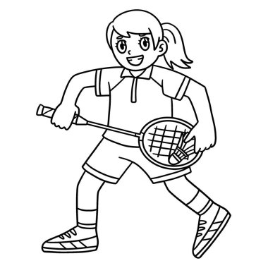 Badminton oyuncusu Shuttlecock 'un şirin ve komik renkli sayfası. Çocuklar için saatlerce boyama eğlencesi sağlıyor. Renklendirmek için, bu sayfa çok kolaydır. Küçük çocuklar ve yeni yürümeye başlayanlar için uygun..