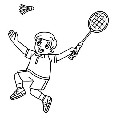 Badminton 'lu bir oyuncunun şirin ve komik renkli sayfası Shuttlecock' u aldı. Çocuklar için saatlerce boyama eğlencesi sağlıyor. Renklendirmek için, bu sayfa çok kolaydır. Küçük çocuklar ve yeni yürümeye başlayanlar için uygun..
