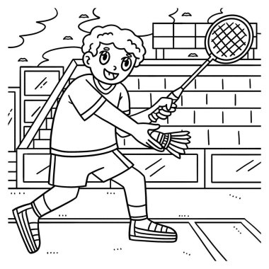 Badminton oyuncusu Shuttlecock 'un şirin ve komik renkli sayfası. Çocuklar için saatlerce boyama eğlencesi sağlıyor. Renklendirmek için, bu sayfa çok kolaydır. Küçük çocuklar ve yeni yürümeye başlayanlar için uygun..