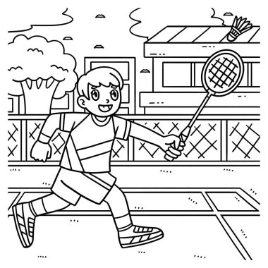 Badminton Player 'ın Shuttlecock' u kovalayan sevimli ve komik renkli bir sayfası. Çocuklar için saatlerce boyama eğlencesi sağlıyor. Renklendirmek için, bu sayfa çok kolaydır. Küçük çocuklar ve yeni yürümeye başlayanlar için uygun..