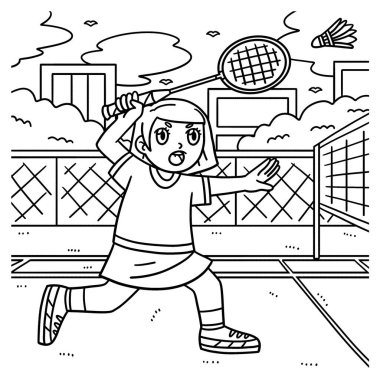 Badminton Player Hit Shuttlecock 'un şirin ve komik renkli sayfası. Çocuklar için saatlerce boyama eğlencesi sağlıyor. Renklendirmek için, bu sayfa çok kolaydır. Küçük çocuklar ve yeni yürümeye başlayanlar için uygun..