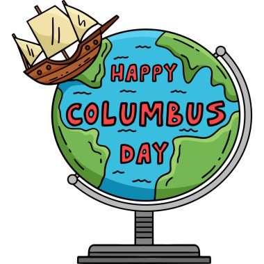 Bu karikatür klibinde Mutlu Kolomb Günü Dünya Gemisi çizimleri var..