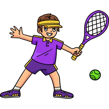 Bu karikatür klibinde bir Tenis Oyuncusunun Top Geçişi ve Raket Resimleri var..