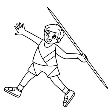 Bir atlet ve cirit atmanın sevimli ve komik renkli sayfası. Çocuklar için saatlerce boyama eğlencesi sağlıyor. Renklendirmek için, bu sayfa çok kolaydır. Küçük çocuklar ve yeni yürümeye başlayanlar için uygun.. 