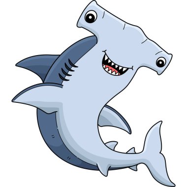 Bu karikatür, çekiç başlı köpekbalığı çizimini gösteriyor..