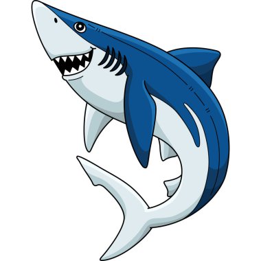 Bu karikatür parçası Büyük Mavi Köpekbalığı çizimini gösteriyor..