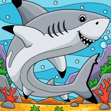 Bu karikatür parçası Blacktip Shark illüstrasyonunu gösterir.