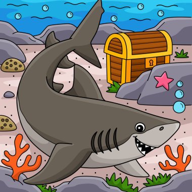 Bu karikatür bir Limon Köpekbalığı çizimini gösteriyor.