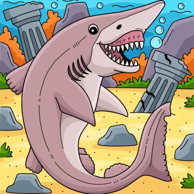 Bu karikatür parçası bir Cin Köpekbalığı çizimini gösteriyor..