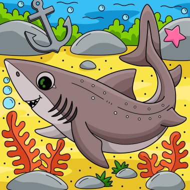 Bu karikatür, Dikenli Köpek Balığı çizimini gösteriyor..