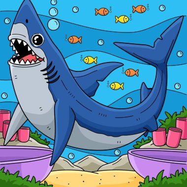 Bu karikatür parçası bir Mako Shark çizimini gösterir.