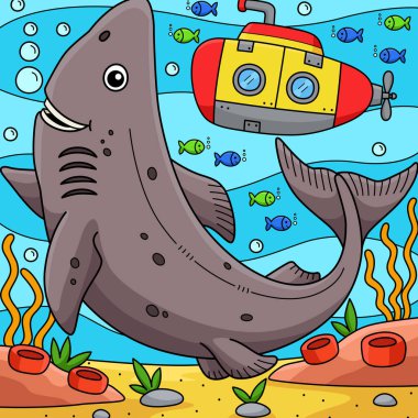 Bu karikatür parçası Grönland Köpekbalığı illüstrasyonunu gösteriyor.