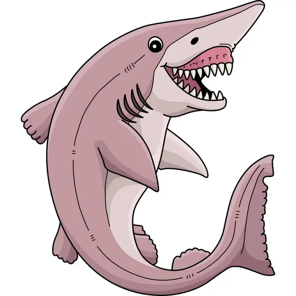 Stock vector This cartoon clipart shows a Goblin Shark illustration.