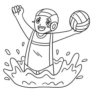 Su topu bayan oyuncusunun kollarını kaldıran sevimli ve komik renkli bir sayfası. Çocuklar için saatlerce boyama eğlencesi sağlıyor. Renklendirmek için, bu sayfa çok kolaydır. Küçük çocuklar ve yeni yürümeye başlayanlar için uygun..