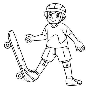 Ayakla Yukarı Bastıran Kaykaycı Çocuk 'un şirin ve komik renkli bir sayfası. Çocuklar için saatlerce boyama eğlencesi sağlıyor. Renklendirmek için, bu sayfa çok kolaydır. Küçük çocuklar ve yeni yürümeye başlayanlar için uygun..