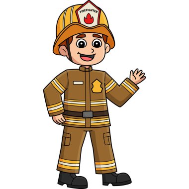 Bu karikatür, erkek itfaiyeci illüstrasyonunu gösteriyor..