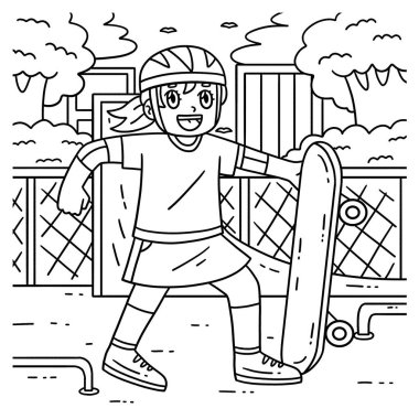 Kaykaycı Kız 'ın şirin ve komik renkli bir sayfası. Çocuklar için saatlerce boyama eğlencesi sağlıyor. Renklendirmek için, bu sayfa çok kolaydır. Küçük çocuklar ve yeni yürümeye başlayanlar için uygun.. 