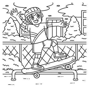 Raylarda Kaykay Yapan Çocuk 'un şirin ve komik renkli bir sayfası. Çocuklar için saatlerce boyama eğlencesi sağlıyor. Renklendirmek için, bu sayfa çok kolaydır. Küçük çocuklar ve yeni yürümeye başlayanlar için uygun.. 