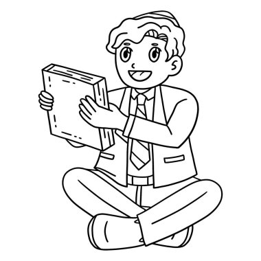 Kitap Hediyesi olan bir Bar Mitzvah çocuğunun sevimli ve komik renkli sayfası. Çocuklar için saatlerce boyama eğlencesi sağlıyor. Renklendirmek için, bu sayfa çok kolaydır. Küçük çocuklar ve yeni yürümeye başlayanlar için uygun..