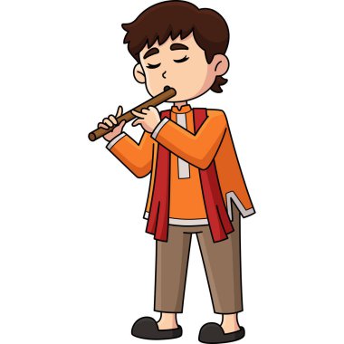 Bu karikatür klip Diwali Çocuk Flüt Resimlerini Gösteriyor.