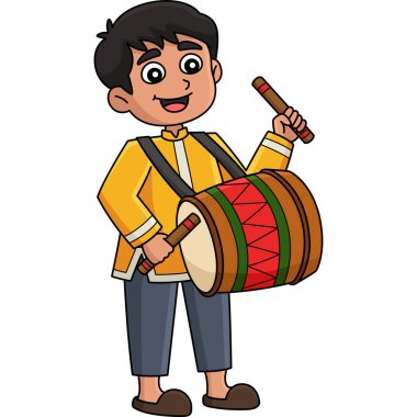 Bu karikatür klibinde Diwali 'nin Davul Çalan Çocuğu' nun bir çizimi var..