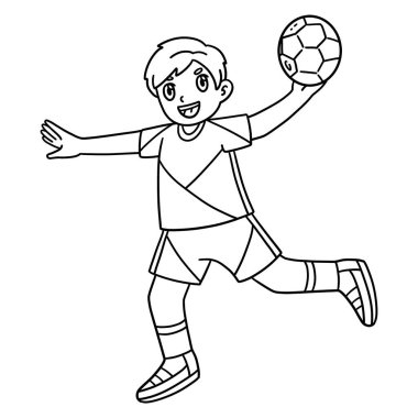 Hentbol oyuncusunun topu atmaya hazır sevimli ve komik renkli bir sayfası. Çocuklar için saatlerce boyama eğlencesi sağlıyor. Renklendirmek için, bu sayfa çok kolaydır. Küçük çocuklar ve yeni yürümeye başlayanlar için uygun.. 