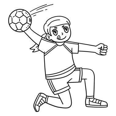 Bir Hentbol Kadın Oyuncusunun atlama şutu ile sevimli ve komik renkli bir sayfası. Çocuklar için saatlerce boyama eğlencesi sağlıyor. Renklendirmek için, bu sayfa çok kolaydır. Küçük çocuklar ve yeni yürümeye başlayanlar için uygun.. 