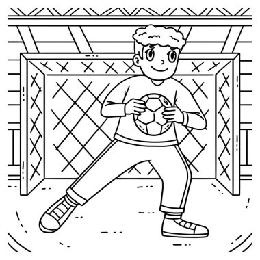 Hentbol kalecisinin topu engelleyen sevimli ve komik renkli sayfası. Çocuklar için saatlerce boyama eğlencesi sağlıyor. Renklendirmek için, bu sayfa çok kolaydır. Küçük çocuklar ve yeni yürümeye başlayanlar için uygun.. 