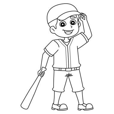 Bir beyzbol oyuncusunun sevimli ve komik renkli sayfası. Çocuklar için saatlerce boyama eğlencesi sağlıyor. Renklendirmek için, bu sayfa çok kolaydır. Küçük çocuklar ve yeni yürümeye başlayanlar için uygun..