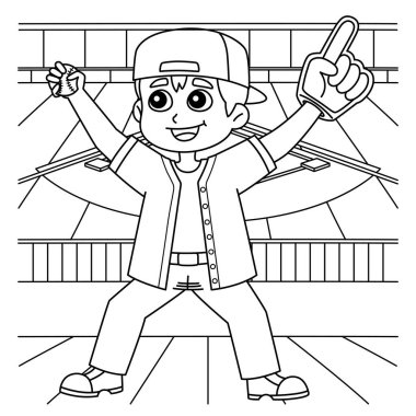 Bir beyzbol oyuncusunun sevimli ve komik renkli sayfası. Çocuklar için saatlerce boyama eğlencesi sağlıyor. Renklendirmek için, bu sayfa çok kolaydır. Küçük çocuklar ve yeni yürümeye başlayanlar için uygun..