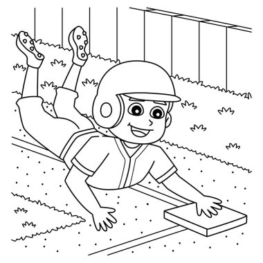 Beyzbol Oyuncusunun Çalan Üssü 'nün sevimli ve komik renkli bir sayfası. Çocuklar için saatlerce boyama eğlencesi sağlıyor. Renklendirmek için, bu sayfa çok kolaydır. Küçük çocuklar ve yeni yürümeye başlayanlar için uygun..