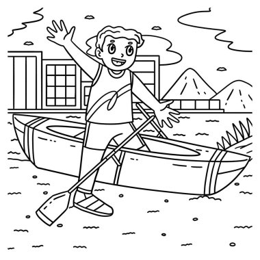 Tekneye binen kürekçinin sevimli ve komik renkli bir sayfası. Çocuklar için saatlerce boyama eğlencesi sağlıyor. Renklendirmek için, bu sayfa çok kolaydır. Küçük çocuklar ve yeni yürümeye başlayanlar için uygun..