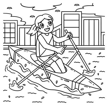 Kürekçi bir kadının sevimli ve komik renkli sayfası. Çocuklar için saatlerce boyama eğlencesi sağlıyor. Renklendirmek için, bu sayfa çok kolaydır. Küçük çocuklar ve yeni yürümeye başlayanlar için uygun..
