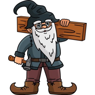 Bu karikatür parçası bir Gnome Carpenter çizimini gösteriyor..