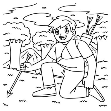 Okçu Archer 'ın okunu tuttuğu sevimli ve komik renkli bir sayfa. Çocuklar için saatlerce boyama eğlencesi sağlıyor. Renklendirmek için, bu sayfa çok kolaydır. Küçük çocuklar ve yeni yürümeye başlayanlar için uygun..