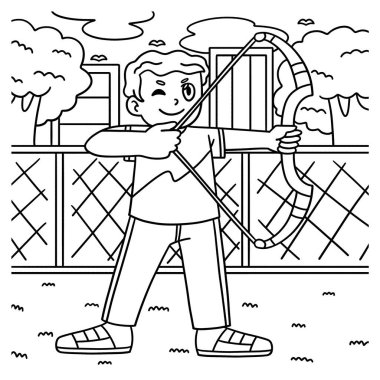 Okçuluk okçuluğunun hoş ve komik renkli bir sayfası. Çocuklar için saatlerce boyama eğlencesi sağlıyor. Renklendirmek için, bu sayfa çok kolaydır. Küçük çocuklar ve yeni yürümeye başlayanlar için uygun..