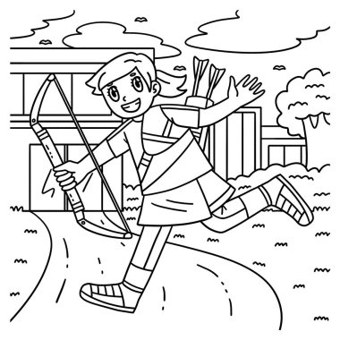 Okçu Kadın Okçu 'nun sevimli ve komik renkli bir sayfası. Elinde yay ve ok var. Çocuklar için saatlerce boyama eğlencesi sağlıyor. Renklendirmek için, bu sayfa çok kolaydır. Küçük çocuklar ve yeni yürümeye başlayanlar için uygun..