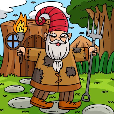 Bu karikatür klibinde El Feneri ve Pitch Fork çizimi olan bir cüce var..