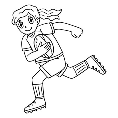 Topu Yürüten Rugby Kadın Oyuncusunun sevimli ve komik renkli bir sayfası. Çocuklar için saatlerce boyama eğlencesi sağlıyor. Renklendirmek için, bu sayfa çok kolaydır. Küçük çocuklar ve yeni yürümeye başlayanlar için uygun..