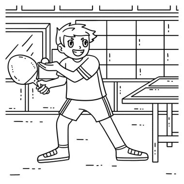 Masa tenisi oyuncusunun topa hizmet etmeye hazır sevimli ve komik renkli bir sayfası. Çocuklar için saatlerce boyama eğlencesi sağlıyor. Renklendirmek için, bu sayfa çok kolaydır. Küçük çocuklar ve yeni yürümeye başlayanlar için uygun..