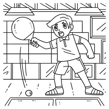 Masa tenisi oyuncusunun topu engelleyen sevimli ve komik renkli bir sayfası. Çocuklar için saatlerce boyama eğlencesi sağlıyor. Renklendirmek için, bu sayfa çok kolaydır. Küçük çocuklar ve yeni yürümeye başlayanlar için uygun..