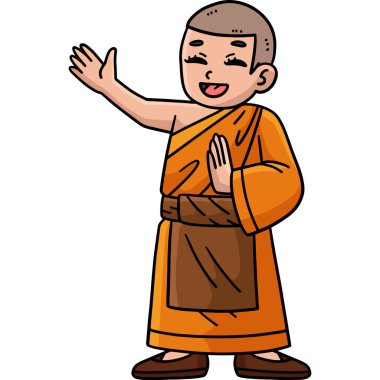 Bu karikatür parçası Budist Keşiş illüstrasyonunu gösteriyor..