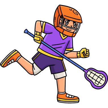 Bu karikatür klibinde bir lakros oyuncusu çalışıyor..