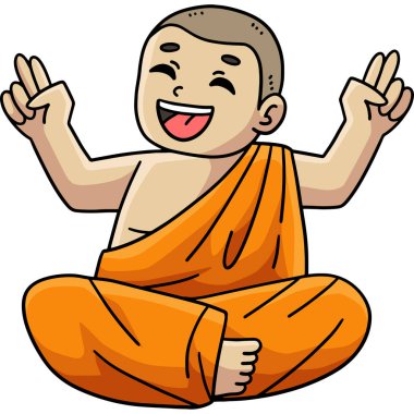 Bu karikatür, Budist bir Buda 'nın resimlerini gösteriyor..